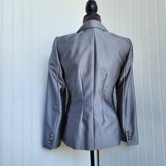 Bloomingdale’s Tahari ASL Womens Silver Gray Jacket Blazer Classic Sz 2 - Picture 5 of 12